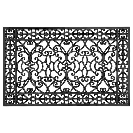 Configuracion 30 x 48 in. Anastasia Rubber Rectangular Doormat, Black CO2207272